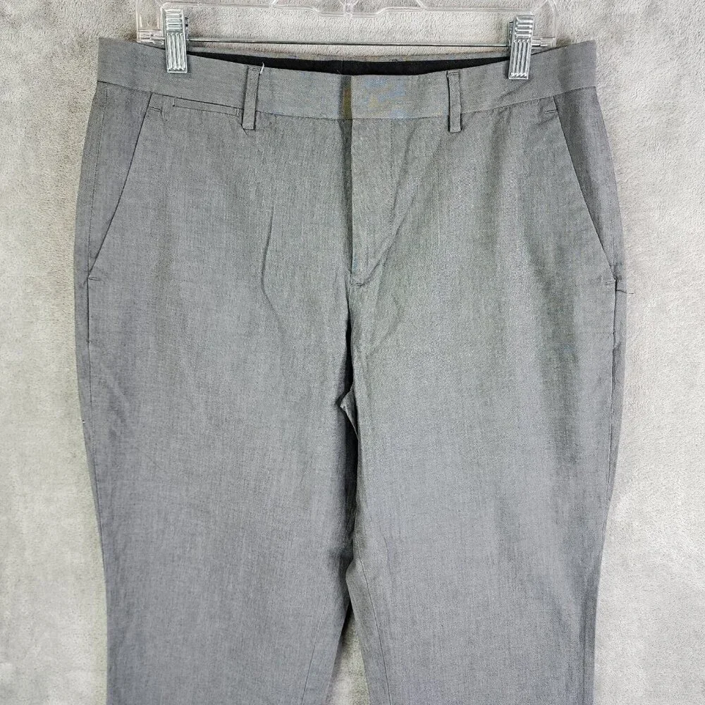 Mens Gray Express Photographer Dress Pants Cotton Stretch Size 32X30